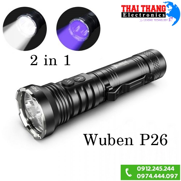 Đèn pin UV và sáng trắng 2 in 1 WUBEN P26