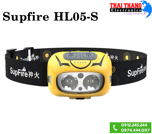 Đèn pin đội đầu 2 led vàng + trắng trong 1 HL05-S