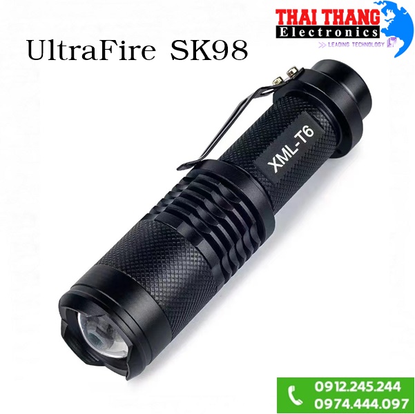 Đèn pin siêu sáng mini UltraFire sk98 chính hãng