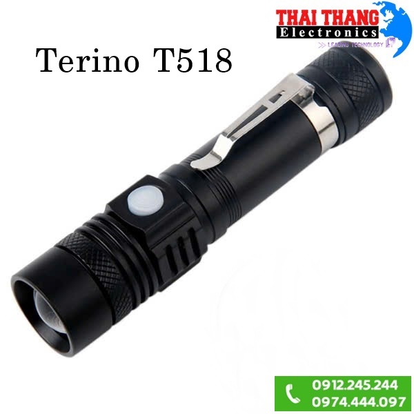 ĐÈN PIN SẠC MINI CẦM TAY CÓ ZOOM TERINO T518