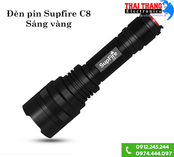 Đèn pin ánh sáng vàng Supfire C8-T6