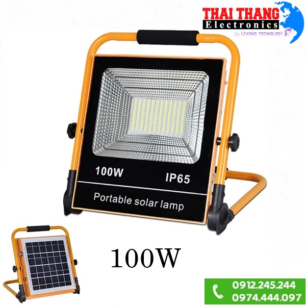 Đèn công trường siêu sáng, có sạc năng lượng mặt trời LED 100w WINNING LIGHT DCT900