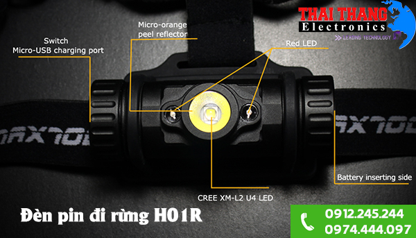 Đèn pin đội đầu chống nước H01R