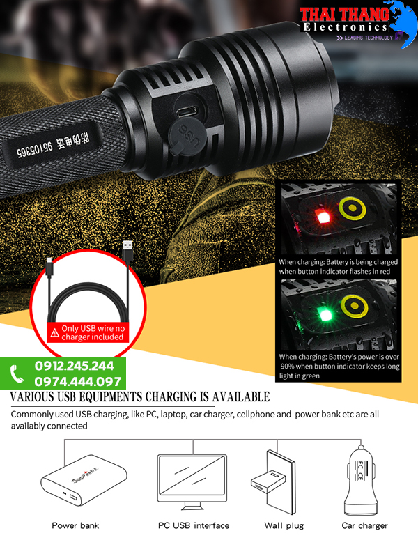Đèn pin Supfire D12 chống nước