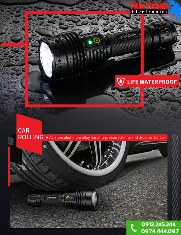 Đèn pin Supfire D12 chống nước