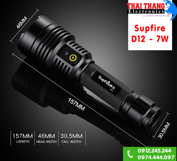 Đèn pin Supfire D12 chống nước