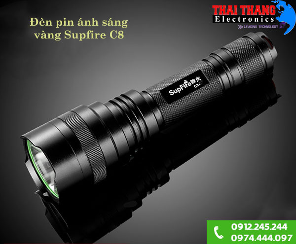 Đèn pin ánh sáng vàng Supfire C8-T6