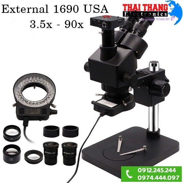 KÍNH HIỂN VI 3 mắt EXTERNAL 1690 USA 3.5X-90X