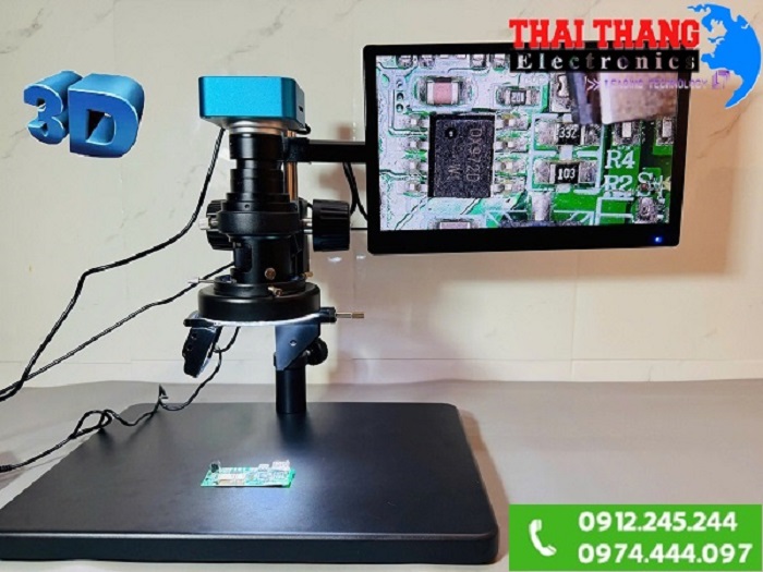 Kính hiển vi công nghiệp kỹ thuật số 3D, có thước đo Terino CA38MPHD kèm màn hình 13.3 inch