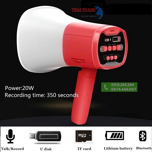 Loa Phóng Thanh Cầm Tay Mini MG200 Công Suất 15w