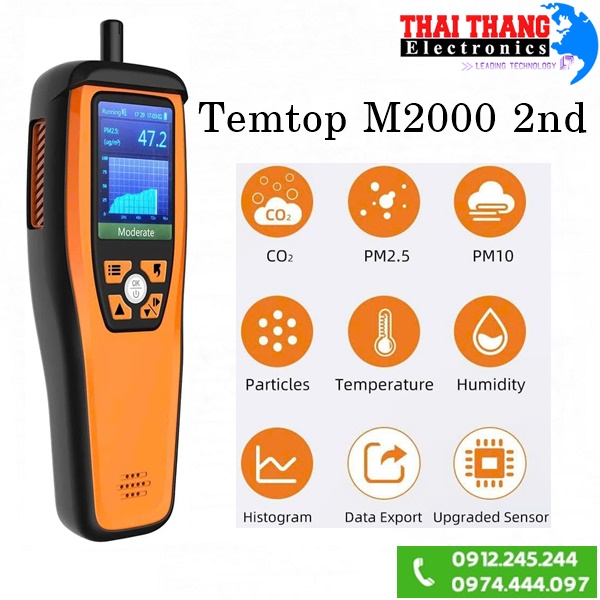 MÁY ĐO CHẤT LƯỢNG KHÔNG KHÍ Temtop M2000 2nd