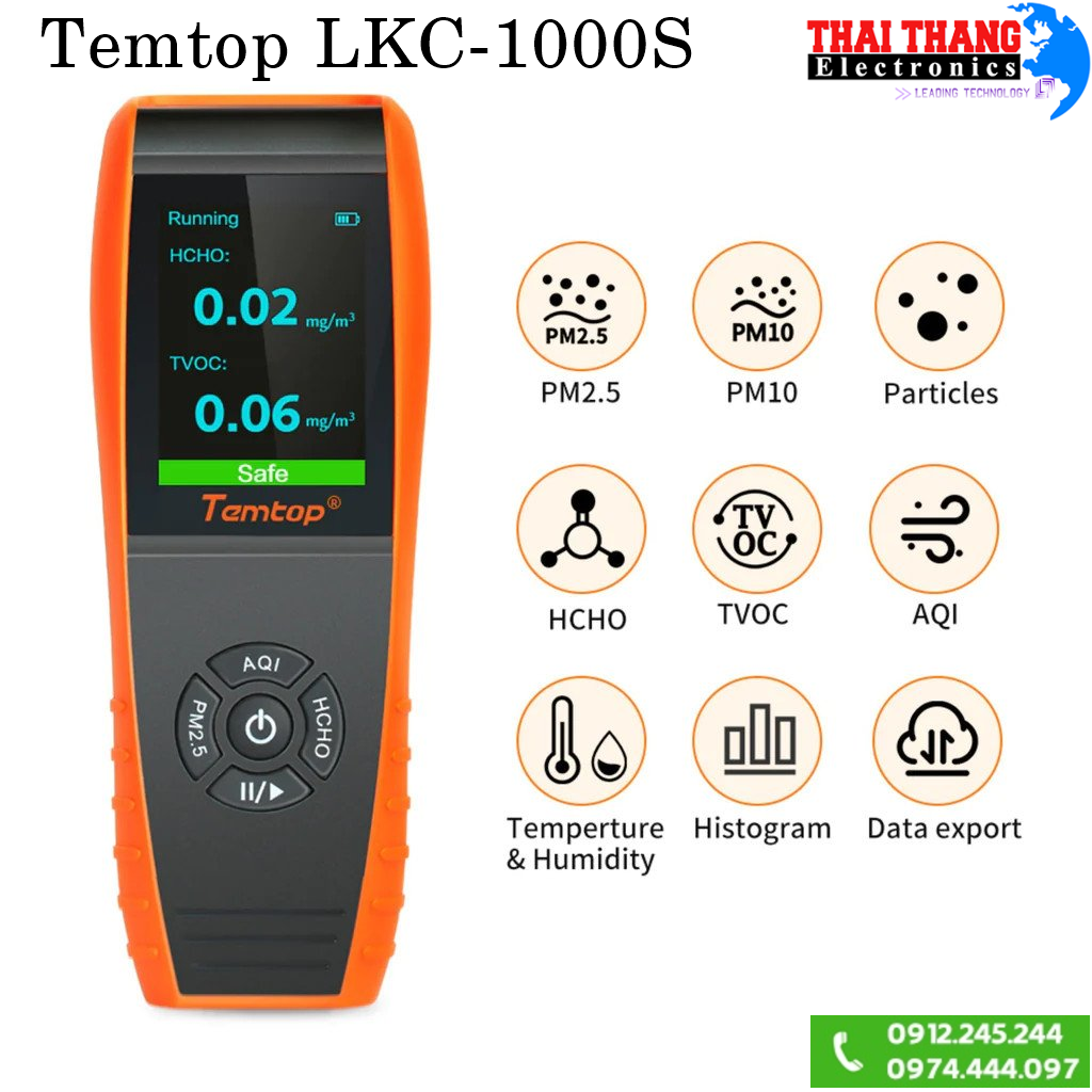 Máy đo chất lượng khí 7 in 1 Temtop LKC-1000S