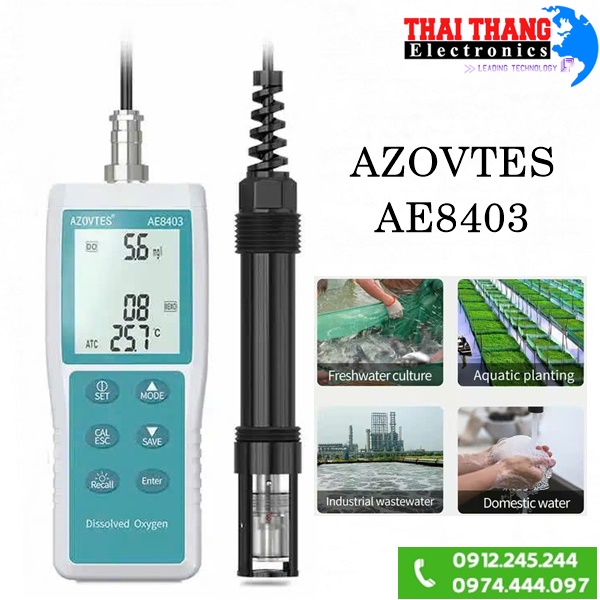 MÁY ĐO OXY HÒA TAN VÀ NHIỆT ĐỘ NƯỚC AZOVTES AE8403