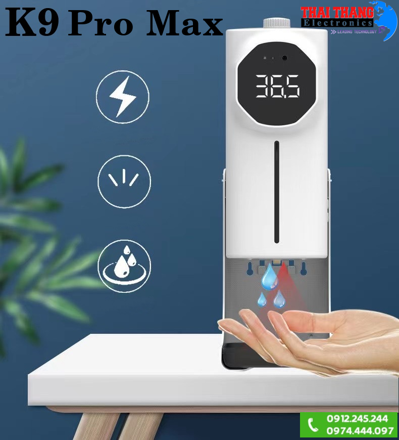 Máy đo nhiệt độ tự động xịt khuẩn k9 Pro Max