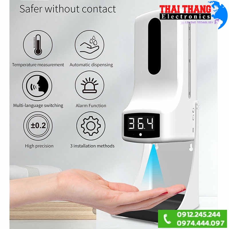 Máy đo thân nhiệt và xịt khuẩn K9 Pro Plus