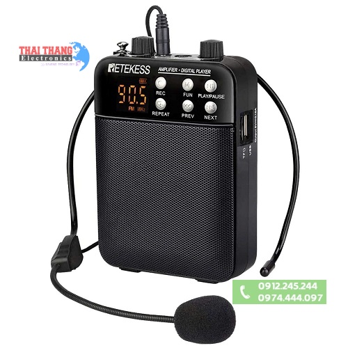 Máy Trợ Giảng Không Dây và Micro Hướng Dẫn Viên Retekess TR619