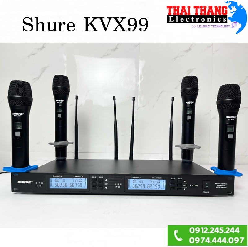 Micro không dây Shure KVX99 USA 4 mic hát