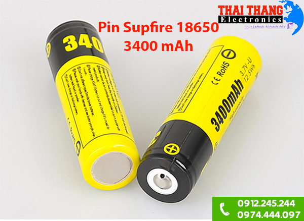 Pin Supfire 18650 dung lượng lớn 3400 mAh
