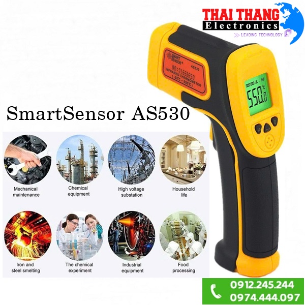 Súng đo nhiệt độ từ xa -32 đến 550 độ c SmartSensor as530