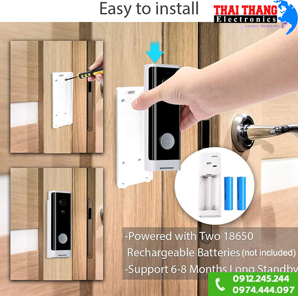 Chuông cửa thông minh tích hợp camera V150 USA