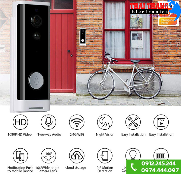 Chuông cửa thông minh tích hợp camera V150 USA