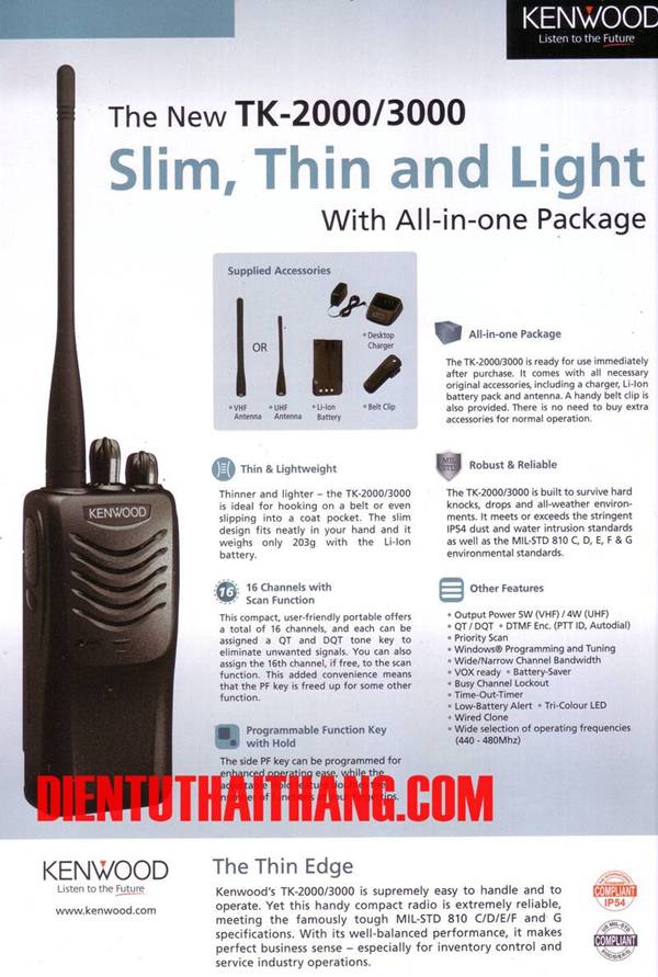 BỘ ĐÀM KENWOOD TK 2000/3000