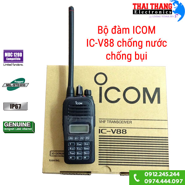 Bộ đàm chống nước, chống bụi IP67 ICOM IC-V88