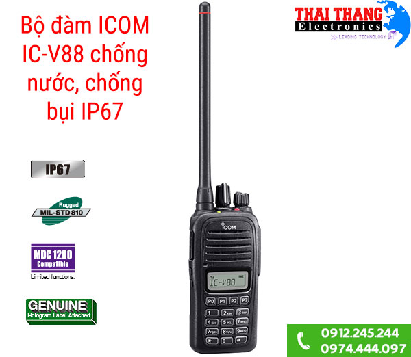 Bộ đàm chống nước, chống bụi IP67 ICOM IC-V88