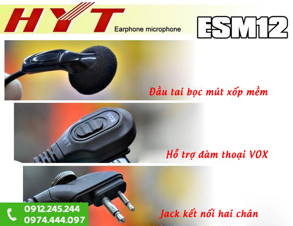 Tai nghe bộ đàm HYT TC-508 TC-518 EMS12