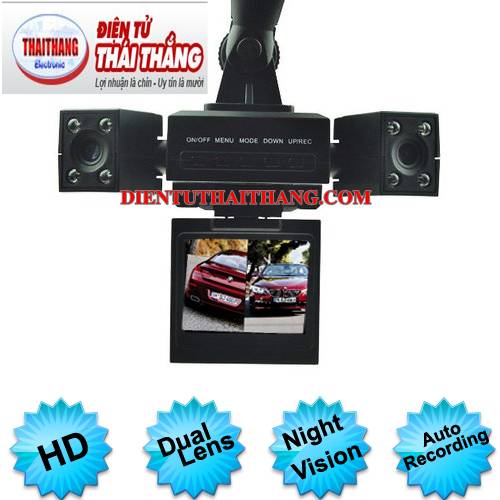 CAMERA HÀNH TRÌNH CHO OTO HAI MẮT CAMERA QUAY ĐÊM