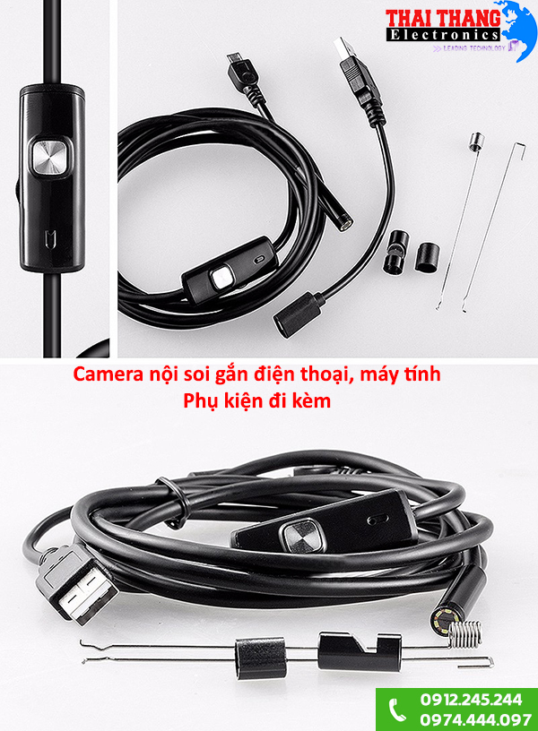 Camera nội soi mini xem trên điện thoại 5m