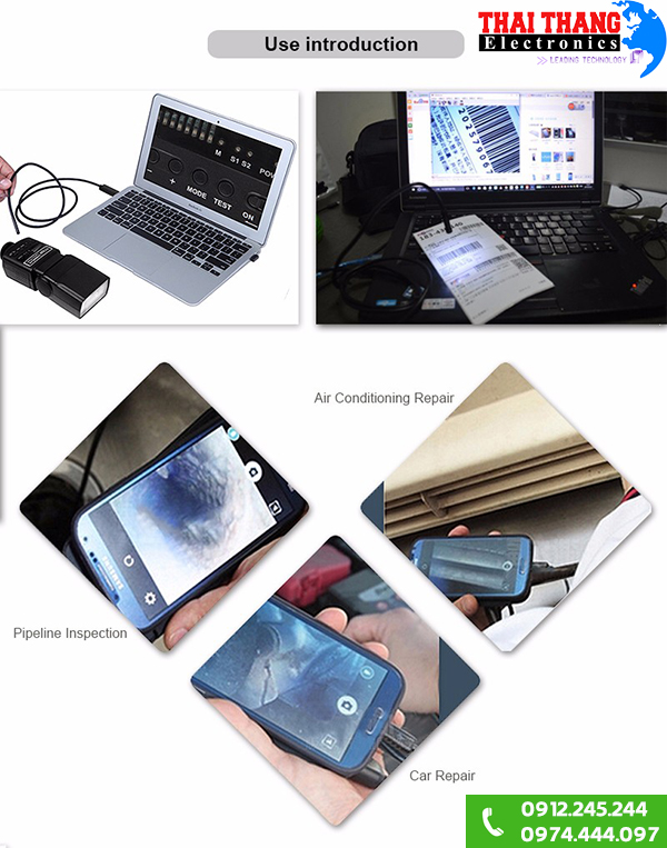 Camera nội soi mini xem trên điện thoại 5m