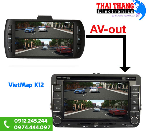 Camera hành trình K12 VietMap cảnh báo va chạm, làn đường