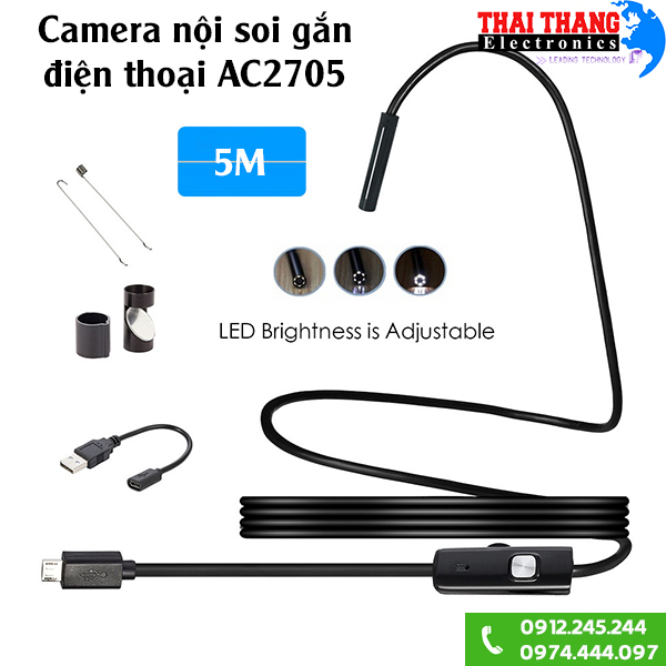Camera nội soi gắn điện thoại AC2705 5m