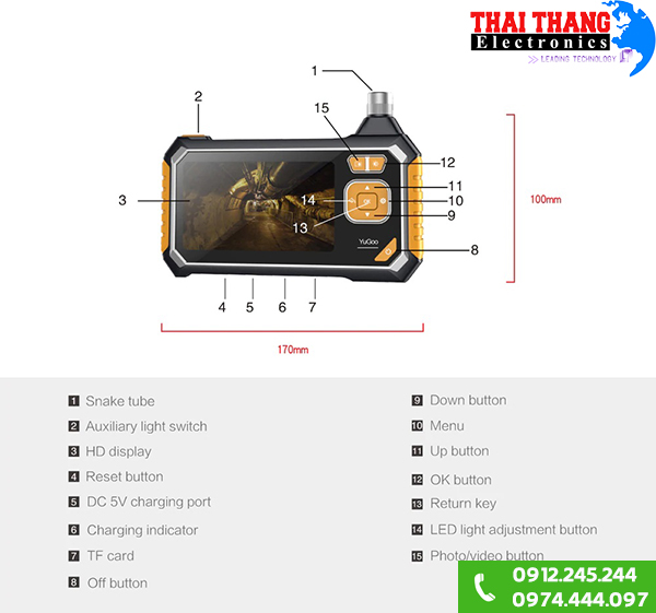Camera nội soi có màn hình cầm tay CNS2803 3m