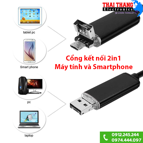 Camera cắm điện thoại dây mềm SWC2505 5m