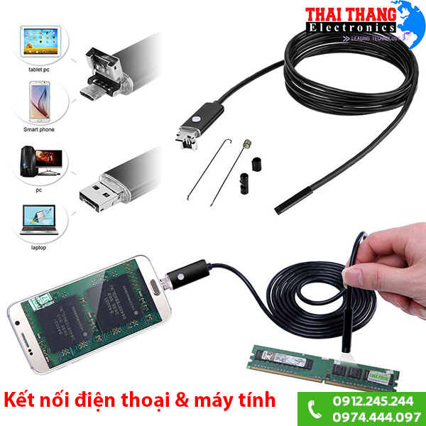 Camera cắm điện thoại dây mềm SWC2505 5m