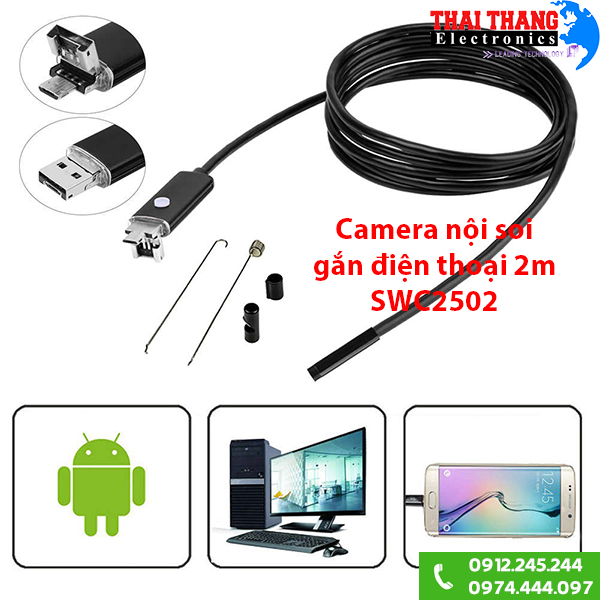 Camera cắm điện thoại dây mềm SWC2505 5m