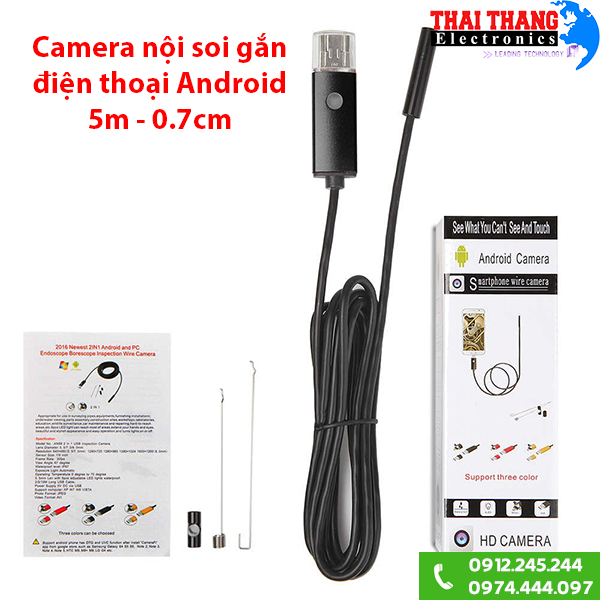 Camera cắm điện thoại dây mềm SWC2505 5m
