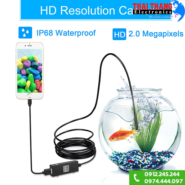 Camera nội soi gắn điện thoại Iphone Android OTG88 2m
