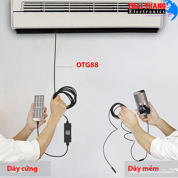 Camera nội soi gắn điện thoại Iphone Android OTG88 2m