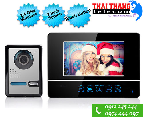 Chuông cửa không dây có màn hình 7 Inch cảm ứng CH