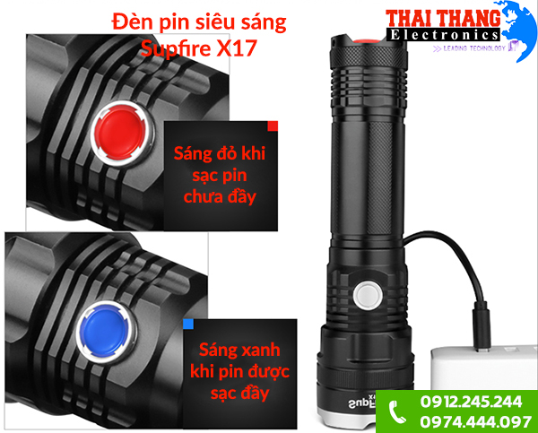 Đèn pin siêu sáng giá rẻ Supfire X17