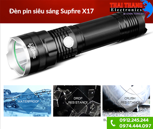 Đèn pin siêu sáng giá rẻ Supfire X17