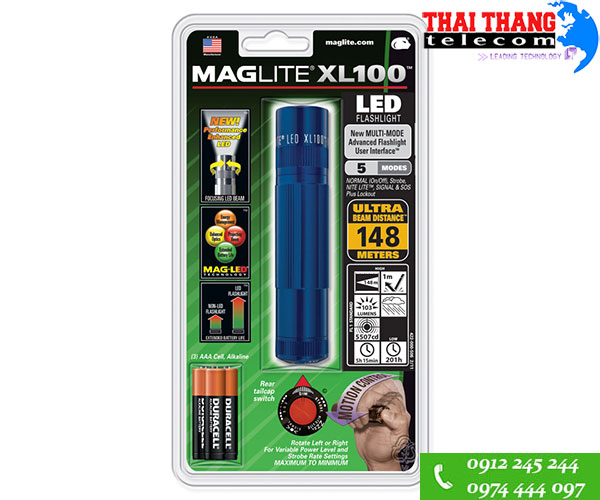 Đèn pin siêu sáng Maglite XL100 S3116 Xanh Biển