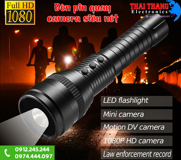 Đèn pin quay video siêu nét 1080p