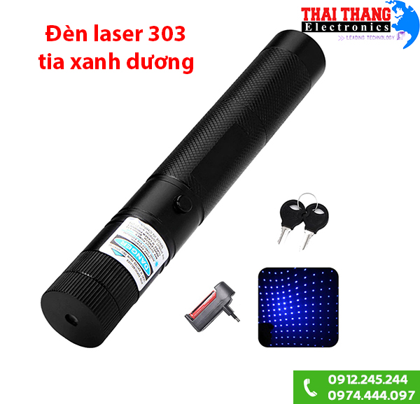 Đèn laser chiếu điểm 303 tia xanh dương