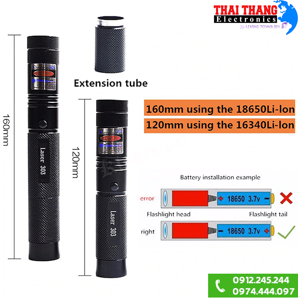 Đèn laser chiếu điểm 303 tia xanh dương