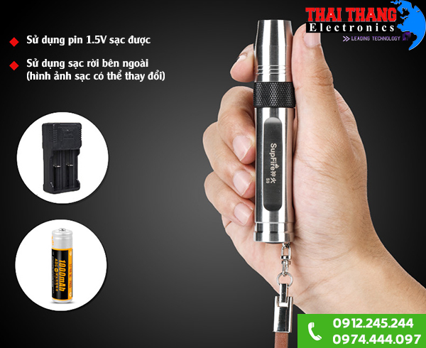 Đèn pin soi đá ánh sáng vàng Supfire S9