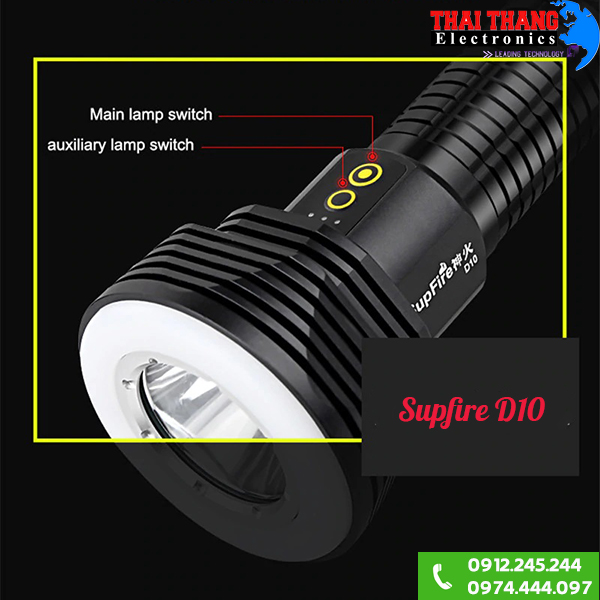 Đèn pin siêu sáng chống nước Supfire D10